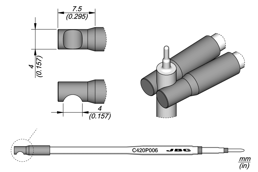 C420P006 - Pin / Connector Cartridge Ø 4 mm